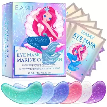 RTEWXLP Under Eye Mask Gel Pads,Under Eye Patches for Puffy Eyes,Dark Circles & Puffiness,Natural Marine Collagen Eye Bags Treatment,Hyaluronic-Anti Aging,Eye Moisturizer mask (18 Pairs)