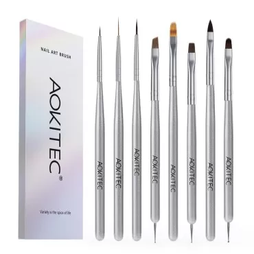 Aokitec Nail Art Brushes - 8PCS Nail Design Brush ...