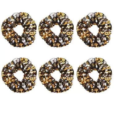 6 Pcs Mermaid Sequin Hair Scrunchies Glitter Chris...