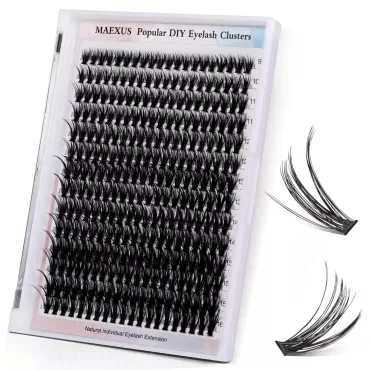 MAEXUS Lash Clusters, Individual Lash 240 Clusters False Eyelash 40D Lash Clusters Extensions Individual Lashes Cluster DIY Eyelash Extensions at Home (M40D-0.07D,9-16mm MIX)