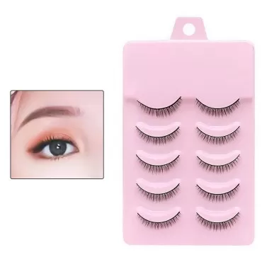 5Pcs False Eyelashes 8mm Short Fake Mink Lashes En...