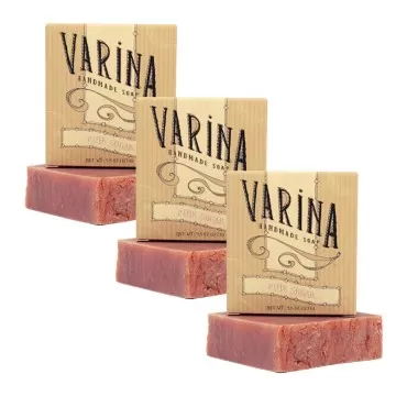Varina Natural Pink Sugar Bar Soap - Gentle Cleansing for Sensitive Skin, Floral - 3 Pack - Experience Healthy and Glowing Skin