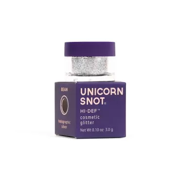 Unicorn Snot Holographic Cosmetic Glitter - Face & Body Glitter Glitter Eyeshadow Holiday Stocking Stuffers Christmas Gift Sparkly Eyeshadow - Vegan & Gluten Free - 0.10oz/3g (Beam/Holographic Silver)