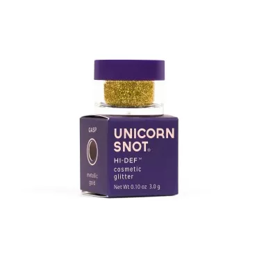 Unicorn Snot Holographic Cosmetic Glitter - Face & Body Glitter, Glitter Eyeshadow, Holiday Stocking Stuffers, Christmas Gift - Vegan & Gluten Free - 0.10oz/3g (Gasp/Metallic Gold)