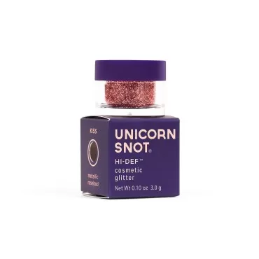 Unicorn Snot Holographic Cosmetic Glitter - Face & Body Glitter Glitter Eyeshadow Holiday Stocking Stuffers Christmas Gift Sparkly Eyeshadow - Vegan & Gluten Free - 0.10oz/3g (Kiss/Metallic Rosebud)