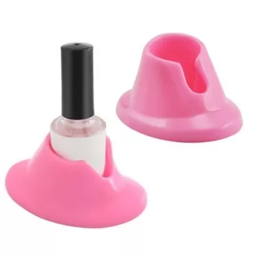 Dreamxue Premium Soft Rubber Nail Polish Bottle Holder Display Nail Art Varnish Polish Seat Tool Pink Anti-spill Bottle Stand Manicure Display Tools Nail Art Supplies for Nail Organizer Display…