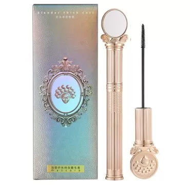 Embossed housing Mascara, Longer Waterproof Lash Cosmetics Natural Lengthening and Thickening Effect No Clumping 4d Silk Fiber For Vibely Mascarawith Makeup Mirror?1 Pcs?