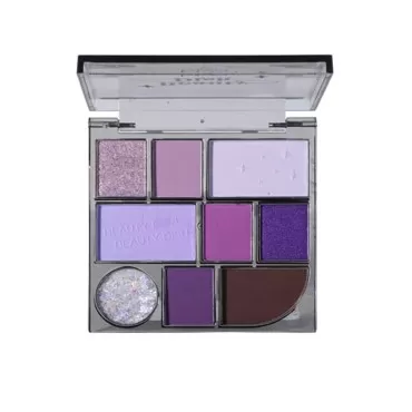 9 Colors Pearlescent Eyeshadow Palette, Purple Smo...