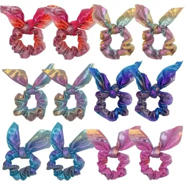 ELANE 12 Pcs Satin Hair Scrunchies for Girls,Small Scrunchies for Women Thick Hair,Satin Scrunchies for Curly Hair