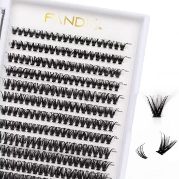 Individual Lashes, 240 Pcs Cluster Lashes 40D D Curl 9-16Mix Lash Clusters Soft Volume Wispy False Eyelashes DIY Eyelash Extensions at Home (40D-0.07D-9-16mix)