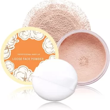 Loose Face Powder,Oil Control Loose Face Setting Powder Matte Flawless Finish Make Up Setting Powder Lightweight Long Lasting Finishing Powder Soft Natural Focus Effect Makeup(2#)