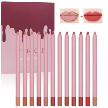 IYARKAI Matte Lip Liner Pencil Set, 12 Colors Smoo...