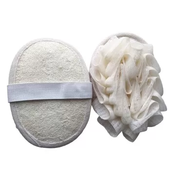 FOVOMA 2PCS Travel Body Natural Loofah Sponge,Mini...