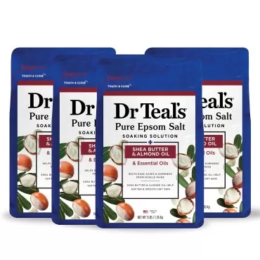 Dr Teal's Pure Epsom Salt, Shea Butter & Almond, 3...