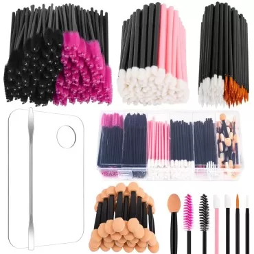 Rolybag Disposable Makeup Applicators Kit Mascara Wands Eyeliner Brushes Lip Applicators Eyeshadow Applicators Disposable Makeup Tools with Organizer Box for Easy Portability