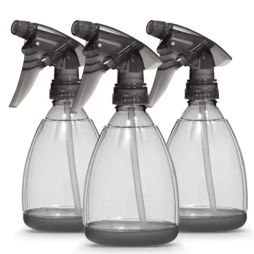 Bar5F Plastic Spray Bottle, 12 oz | Leak Proof, Empty, Trigger Handle, Adjustable Fine to Stream Output, Refillable, Heavy Duty Sprayer for Hair Salons & Spas, Household Cleaners, Cooking | Smoke Grey (3)