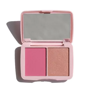 Half Caked Double Dipper Color Duo Bush + Highlight | vegan & cruelty-free, fragrance-free, highly pigmented, primer-infused | 10g / 0.20 oz (Girls Tour)