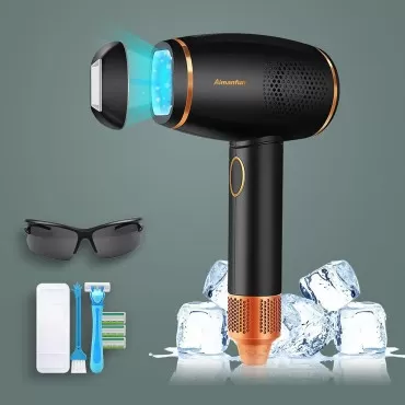 Aimanfun Hair Removal Device with Ice Cooling System Permanent Painless Light Hair Remover with Aoto Flash Modes and 2 Lamp Heads at-Home For Men and Women