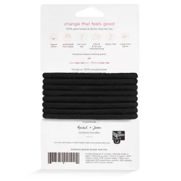 KOOSHOO Plastic-Free Mini Hair Ties - Organic Cotton Hair Ties For Girls, Hair Ties For Thick Hair. No-Damage Hair Ties Made from Plants For Women, Toddlers, & Babies. Hair Accessories for Women. 12ct