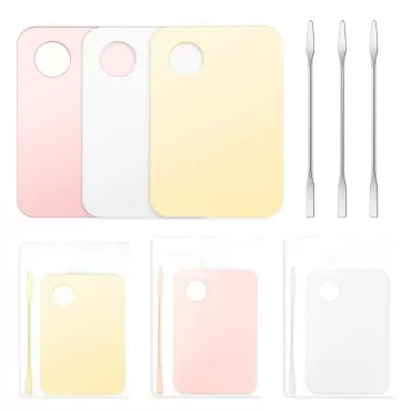 3PCS Acrylic Cosmetic Palette with 3PCS Spatula To...