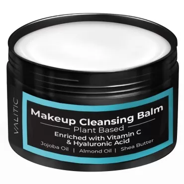 VALITIC Cleansing Balm makeup Remover - Plant Based - Double Cleansing - Unclogs and Deep Cleanses Pores - Almond oil, Jojoba oil, Shea butter, Vitamin E, Vitamin C and Hyaluronic Acid - 100g