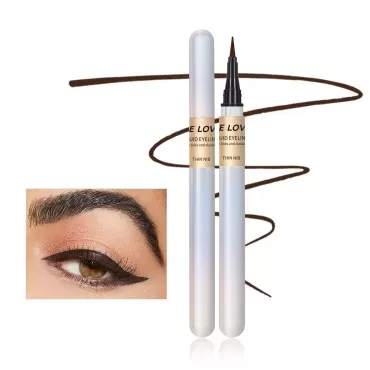 MIESCHER Eyebrow Pencil Dark Brown, Waterproof Liquid Eyeliner Pen Smudge-Proof Ultra-Fine Liquid Eyeliner, Precision Felt Eyeliner, Ultra-Fine Tip, Transfer Proof Long-Lasting Quick-Dry Smooth Gel Eyeliner Pen Sexy Natural Eyes Makeup (02# BROWN)