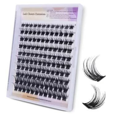 MAEXUS LASH 120 Clusters Premium DIY Lash Clusters - C & D Curl - LASH Mega Volume - Perfect For Home & Salon Use - Wispy, Natural Looking Eyelash Extensions (0.07D, W11L, 8-16mm MIX)