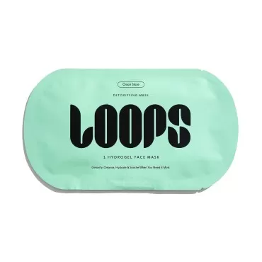 LOOPS CLEAN SLATE - Detoxifying Hydrogel Face Mask - Detoxify, Cleanse and Soothe When You Need It Most - Deeply Purifying and Super Hydrating - Minimizes the Look of Pores - 1 Pc