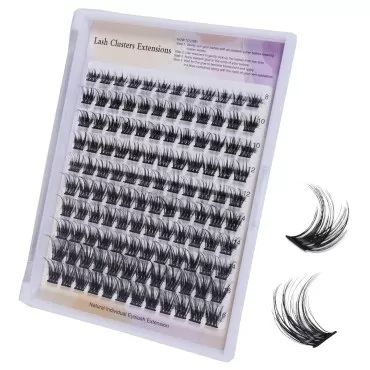 MAEXUS Lash Clusters DIY Eyelash Extensions 120 Clusters Natural Look Lashes C D Curl Mega Volume Wispy Individual Lashes Eyelash Clusters(0.07D, C D, W11L, 8-16mm MIX)