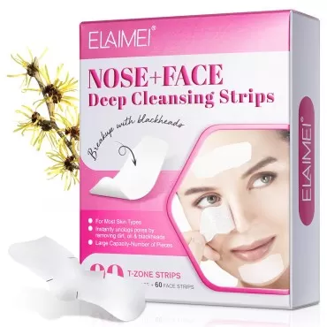 SayaFei Blackhead Remover Nose Strips, Natural Bamboo Charcoal, Deep Cleansing Pores, Removes Blackheads and Pimples, Removes Oil and Impurities, Reduces Pore Dirt (30 Nose + 60 Face Strips)