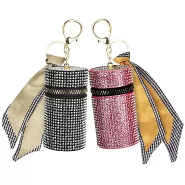 Adorila 2 Pack Lipstick Case Keychain, Leather Dia...