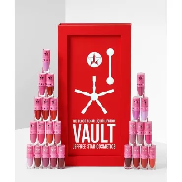 Jeffree Star Cosmetics Blood Sugar Limited Edition Red Liquid Lipstick Lip Vault 25 Mini Travel Size Lipsticks - The Vault Blood Sugar