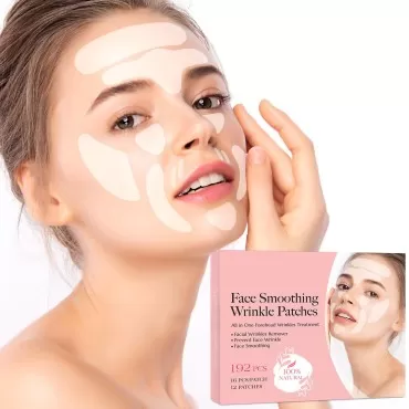 Vemoerce Face Anti Wrinkle Patches: 192 Pcs Face Wrinkle Patches Wrinkle Tape - for Face Reducing Forehead Eye Mouth Upper Lip Wrinkles for Overnight Use