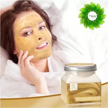 Jelly Mask Powder for Facials,24K Gold Anti Aging Moisturizing Jelly Masks for Facials Professional,Peel Off Hydro Face Mask Powder for Fight Fine Lines, DIY SPA 23 FL OZ Rubber Mask Powder