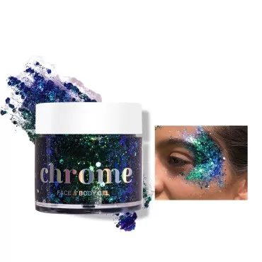 MAEPEOR Holographic Body Glitter Gel 4 Colors Long Lasting Chunky Glitter Gel Color Changing Glitter Gel Under Light for Body Face Hair Makeup ((Colors H06))