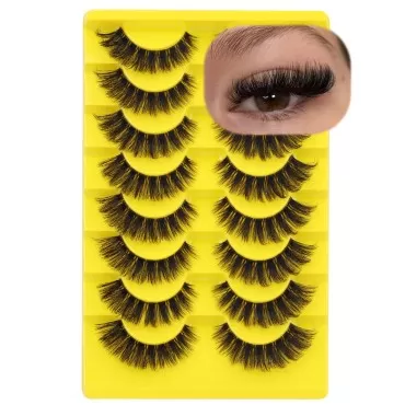 ALICE Cat Eye Lashes D Curl Russian Strip Lashes F...