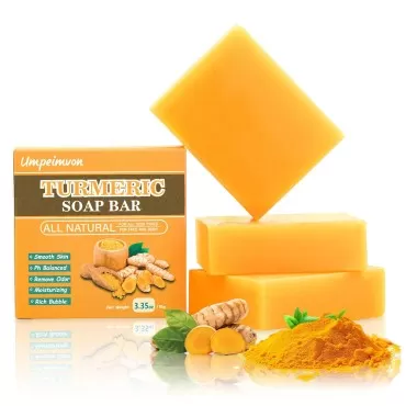 Umpeimvon 3 Pack Turmeric Soap Bar for Face & Body...