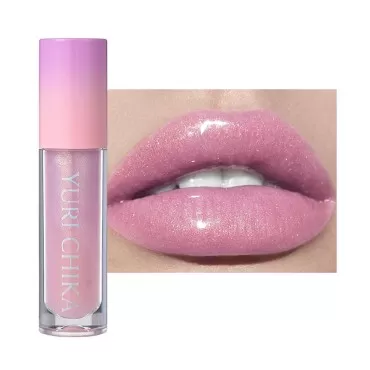 MIESCHER Sakura Pink Lip Gloss Lipstick Non-Sticky Long Lasting Shimmer Glow Lip Oil, Instant High-Shine, Two-Tone Plumping Lip Fuller Lip Plumper Glossy, Fine Flash Lip Gloss Makeup For Women (02)